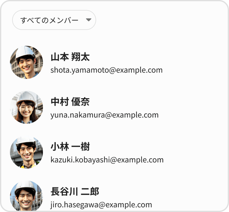 関係者の一覧表示。機能イメージ図