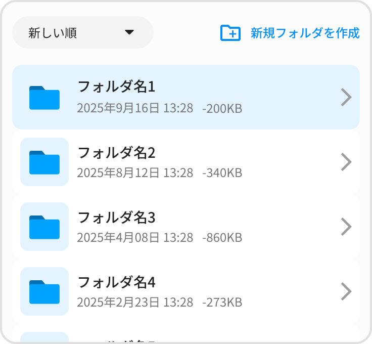 フォルダを階層で整理。機能イメージ図