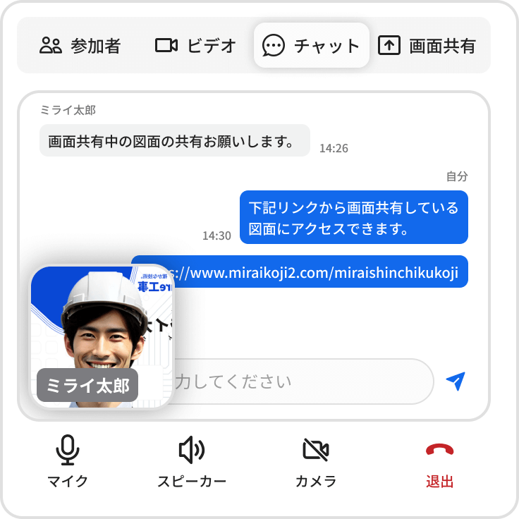 通話しながらチャットでます (イメージ図)