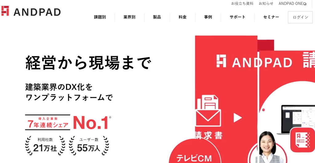 ANDPADの画面イメージ